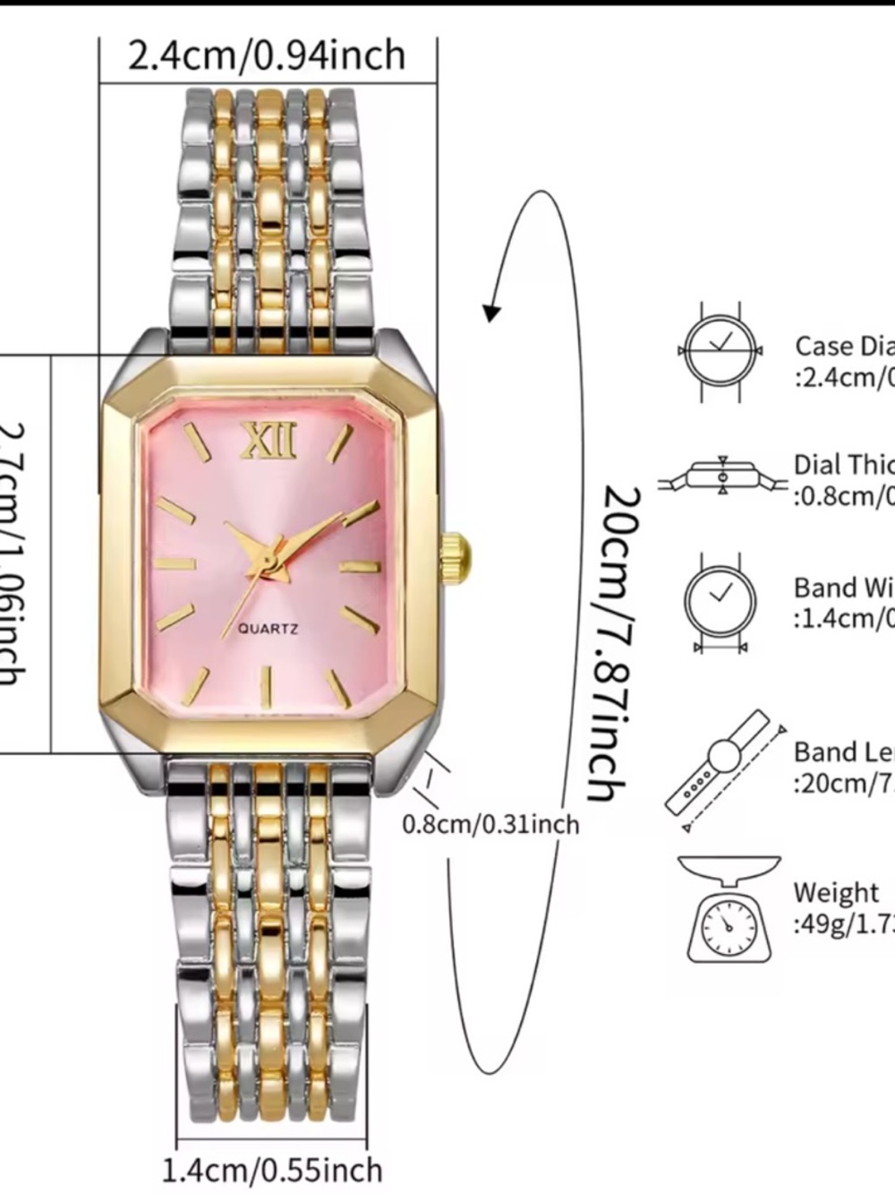Golden Hour Mini Rectangle Watch - Picture 4 of 4